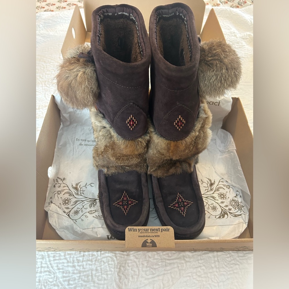 Manitobah Mukluks- snowy owl waterproof suede